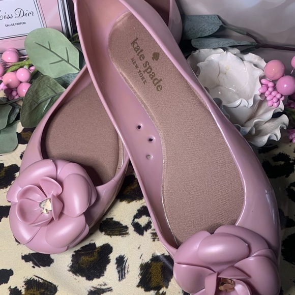 Kate Spade Blush Pink Floral Jelly Flats - Picture 4 of 4